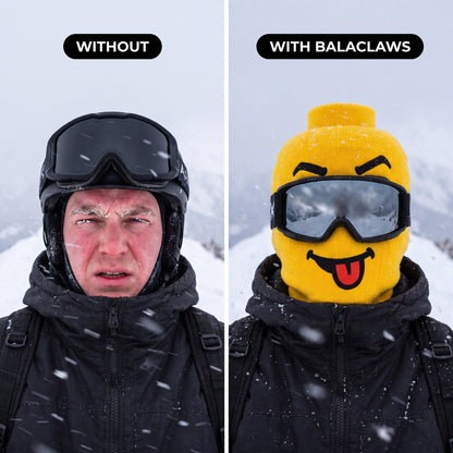 Without vs with Balaclaws in a blizzard